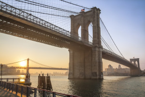 The Brooklyn Bridge in New York, USA.